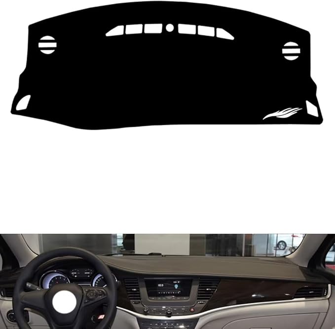 leather dashboard cover Compatible with Buick Verano（No warning light），dash cover（black）
