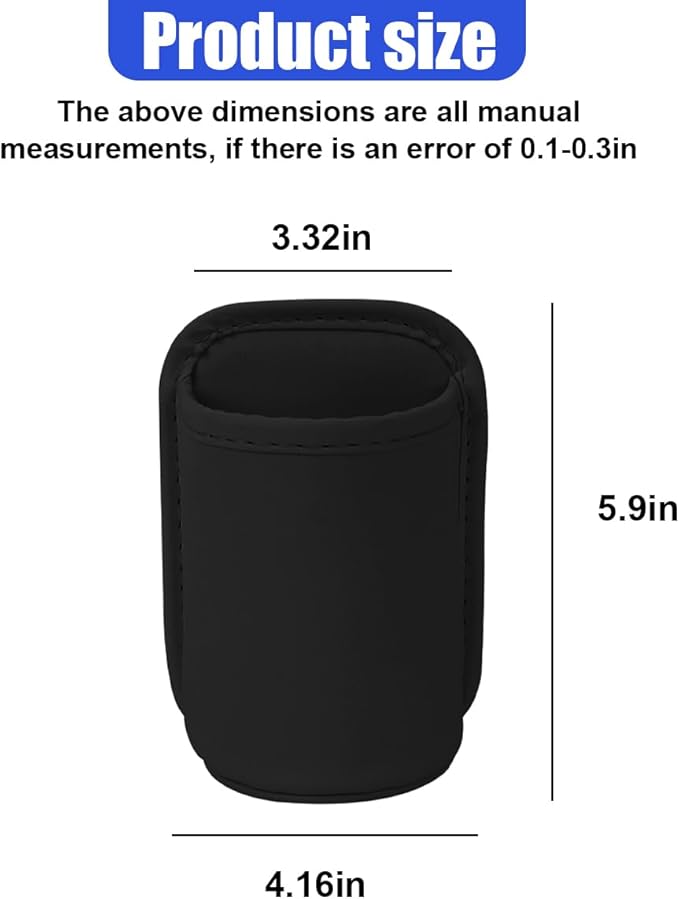 Leather Car Cup Holder, Hanging Automotive Back Seat Bottle Holders, Scratch-Resistant Vehicle Door Drink Holder, Clip-On Auto Organizer Accessories for Soda Cans, Coffee (Black)