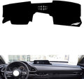 leather dashboard cover Compatible with Mazda CX-30（NO HUD），dash cover（black）