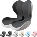 Back and Seat Cushion, Car Seat Cushion, Soothe+ Cushion, Memory Foam L-Shaped Integrated Seat Cushions Lumbar & Lower Back Support for Office Chair, Car (Grey-C)