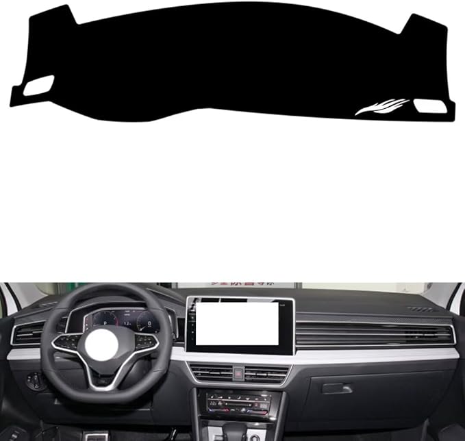 leather dashboard cover Compatible with VW Compatible with TIGUAN L (no speakers 2022-2024，dash cover（black）