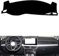 leather dashboard cover Compatible with VW Compatible with TIGUAN L (no speakers 2022-2024，dash cover（black）