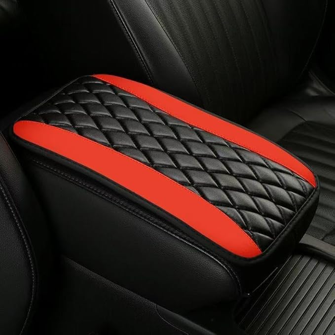 3 Pcs Car Center Console Cover for Jeep Wrangler JL JLU 2018-2025 & Gladiator JT 2020-2025, Leather Armrest Seat Box Cover Protector Comfortable Center Console Armrest Cover,Orange