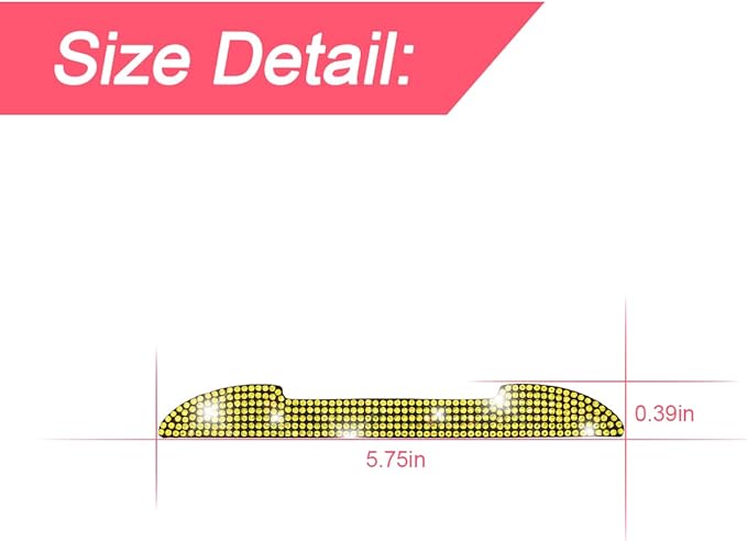 4PCS Bling Car Rear View Mirror Anti-Scratch Stickers Protector, Rhinestone Auto Door Handle Edge Guards, Crystal Anti-Collision Strip Decal, Car Exterior Decoration Accessories for Women Men (Yellow)