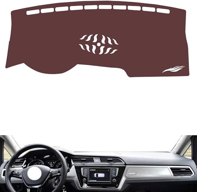 Leather Dashboard Cover Compatible with VW Compatible with Touran L（Speakers） 2016-2022，Dash Cover, Non-Slip Dash Cover, Dash mat Dashboard Cover, Interior Dash Covers