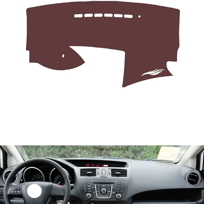 generic leather dashboard cover Compatible with Mazda 5 2011-2013，dash cover, Non-Slip Dash Cover, Dash mat Dashboard Cover, Interior Dash Covers, brown
