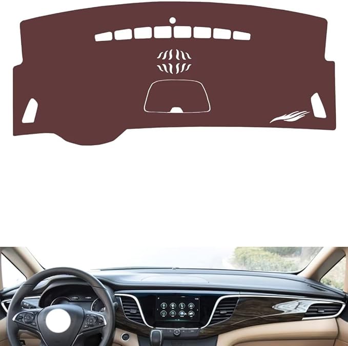 Leather Dashboard Cover Compatible with Buick GL8 ES 28T（NO HUD） 2017-2018，Dash Cover, Non-Slip Dash Cover, Dash mat Dashboard Cover, Interior Dash Covers