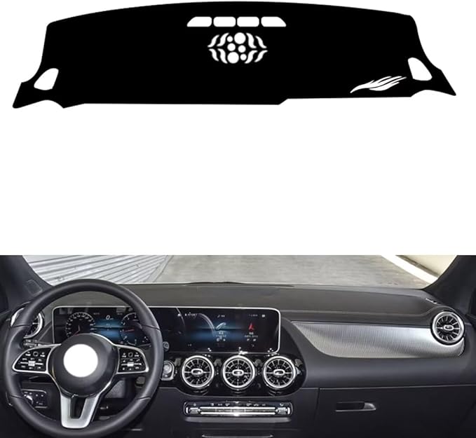 leather dashboard cover Compatible with Mercedes B Class 2020-2022，dash cover（black）