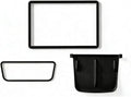 Farmogo Protector Trim Frame for Tesla Model 3 2021-2023 & Model Y 2020-2024 Accessories with Wireless Silicone Charging Mat, Screen Edge Frame and Rearview Mirror Protector Frame (3 PCS Black)