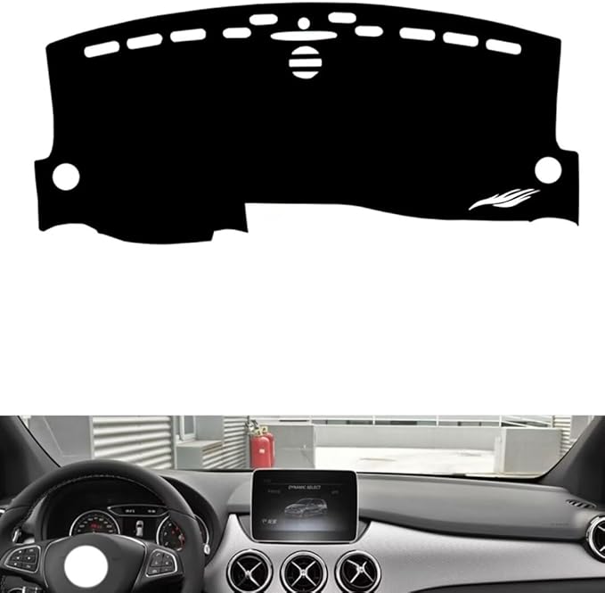 leather dashboard cover Compatible with Mercedes B Class 2011-2019，dash cover（black）