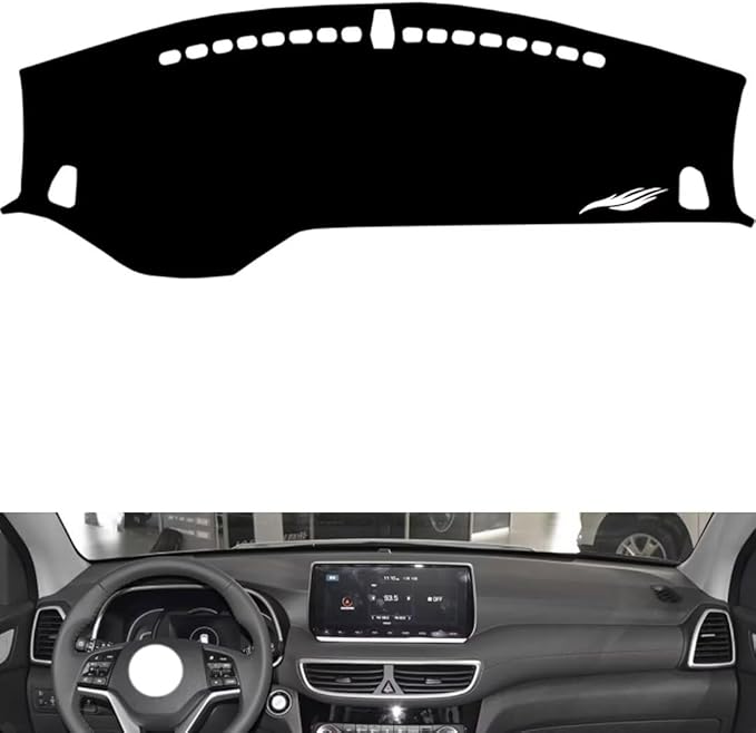 leather dashboard cover Compatible with HyundaiHyundai Tucson 2019-2020，dash cover（black）