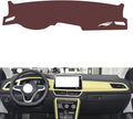 Leather Dashboard Cover Compatible with VW T-ROC 2023-2025,Dash Board Cover mat Anti-Slip Sun-Proof and dust-Proof(Brown)