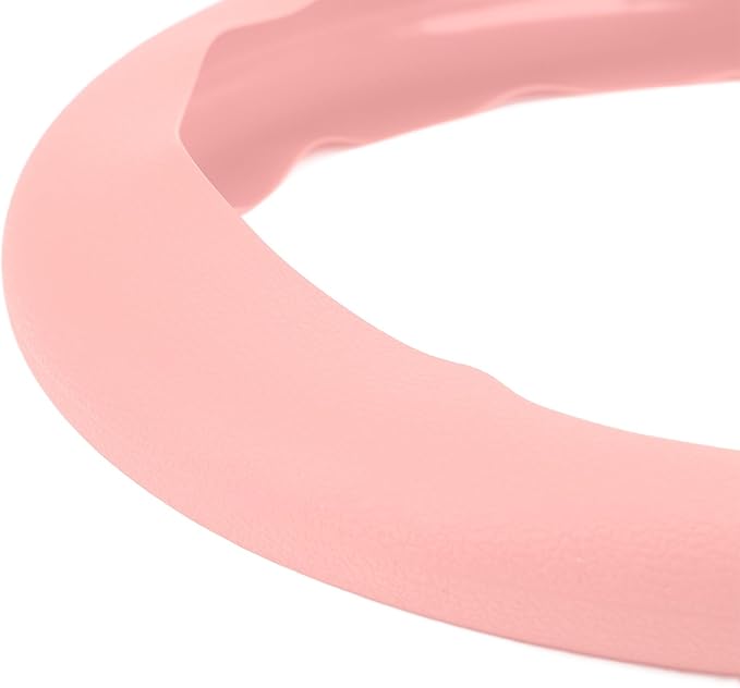 Silicone Steering Wheel Cover, Antislip Design, Sweatproof Protector for Cars, Fits Most Standard Sizes (Pink)
