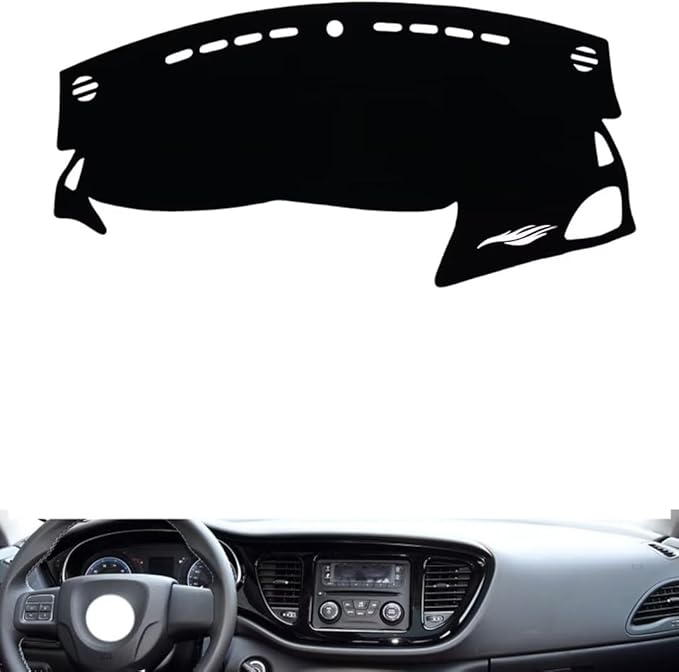 leather dashboard cover Compatible with FiatFiat Viaggio (sensor，dash cover（black）