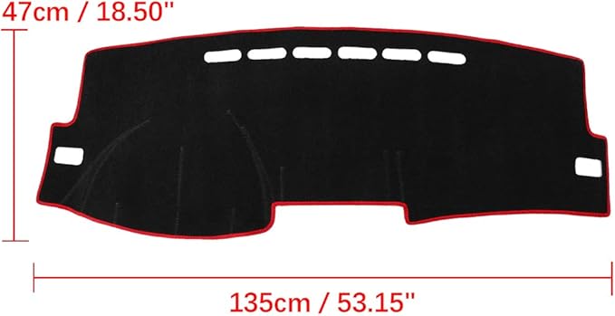X AUTOHAUX Car Dashboard Cover Nonslip Black Red Dash Cover Mat Pad for Toyota Corolla 2009-2013