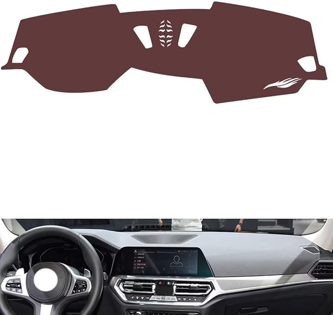 Leather Dashboard Cover Compatible with BMW New 2 Series (NO HUD 2022,Dash Board Cover mat Anti-Slip Sun-Proof and dust-Proof(Brown)