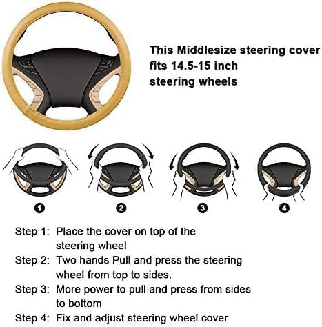 HAOKAY Luxury Fluffy Winter Steering Wheel Cover for Women,Soft Warm Short Plush Steering Wheel Cover Red Fuzzy with Universal 14.5-15 Inch