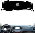 Leather Dashboard Cover Compatible with Infiniti JX35 2012-2018，Dash Cover（Black）