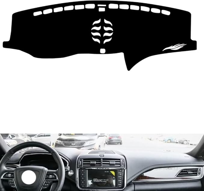 Leather Dashboard Cover Compatible with Lincoln Continental (NO HUD) 2017-2020，Dash Cover（Black）