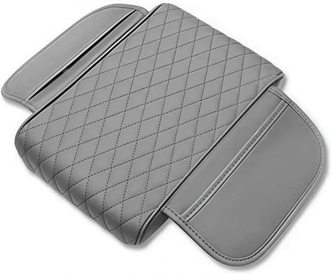 Car Armrest Cushion for Buick Enclave 2008–2025 2026 C1XX,Multifunctional Car Armrest Heightening Pad,Car Center Console Cover,Waterproof Nappa Leather Arm Rest Protector,Grey
