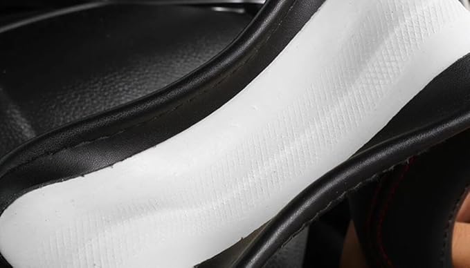 Nappa Leather Car Steering Wheel Cover for Tesla Model 3/Y 2016-2025 2026 Prius Civic Mini - Anti-Slip Car Wheel Protector Accessories 14" - 14 1/4" Small-Size for (Black, Small Size[14''-14 1/4''])