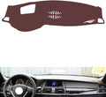 Leather Dashboard Cover Compatible with BMW X5（HUD） 2008-2013,Dash Board Cover mat Anti-Slip Sun-Proof and dust-Proof(Brown)