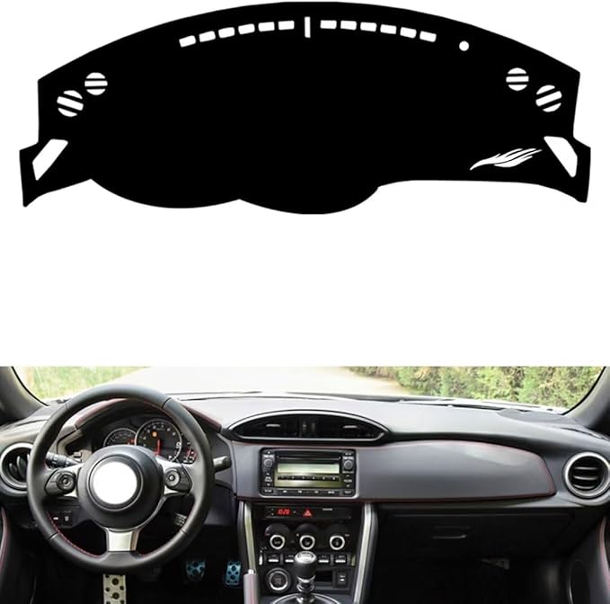 leather dashboard cover Compatible with SubaruSubaru BRZ，dash cover（black）