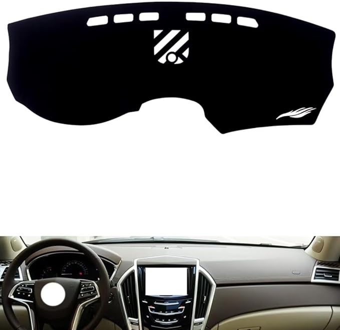 leather dashboard cover Compatible with Cadillac SRX 2010-2015，dash cover（black）