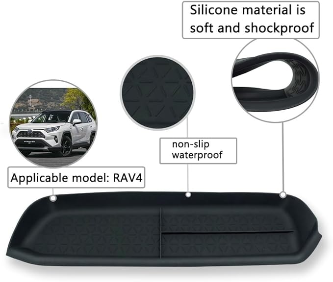 TPXSIUE for 2023 RAV4 Passenger Storage Organizer Mat Glove Box Insert Tray Anti Slip Mat Compatible with Toyota RAV4 2024 2023 2022 2021 2020 2019 Accessories (Passenger Anti Slip Mat)