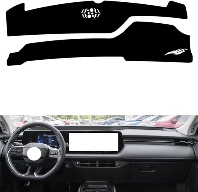 leather dashboard cover Compatible with FORD Mondeo（short screen） 2022，dash cover（black）