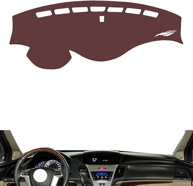 Leather Dashboard Cover Compatible with Honda Odyssey 2009-2014,Dash Board Cover mat Anti-Slip Sun-Proof and dust-Proof(Brown)