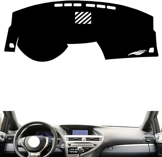 leather dashboard cover Compatible with LEX RX 2009-2014，dash cover（black）