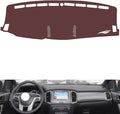 Leather Dashboard Cover Compatible with Ford Everest (no Speakers),Dash Board Cover mat Anti-Slip Sun-Proof and dust-Proof(Brown)
