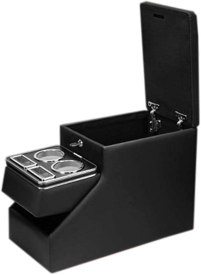 YURSENJIE Truck Center Console Organizer Between Seat for Minivans, SUVs, Middle Van Bench Organizer for Floor Console Organizer Storage Box with Locking Design