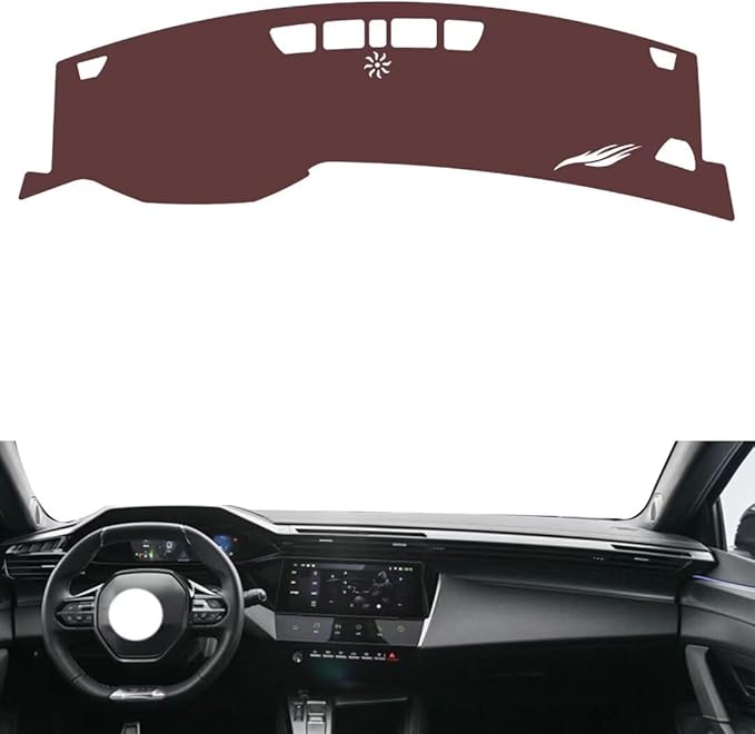 Leather Dashboard Cover Compatible with Peugeot 408X (Speaker)，Dash Cover, Non-Slip Dash Cover, Dash mat Dashboard Cover, Interior Dash Covers