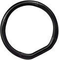 CyperFair D-Shaped Steering Wheel Cover – Carbon Fiber Pattern, Anti-Slip, Wear-Resistant, Sweat-sbsorbent Microfiber Leather Protector, Four Seasons Universal Fit (Black)