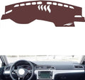 Leather Dashboard Cover Compatible with VW Lamando（Speakers） 2014-2021,Dash Board Cover mat Anti-Slip Sun-Proof and dust-Proof(Brown)