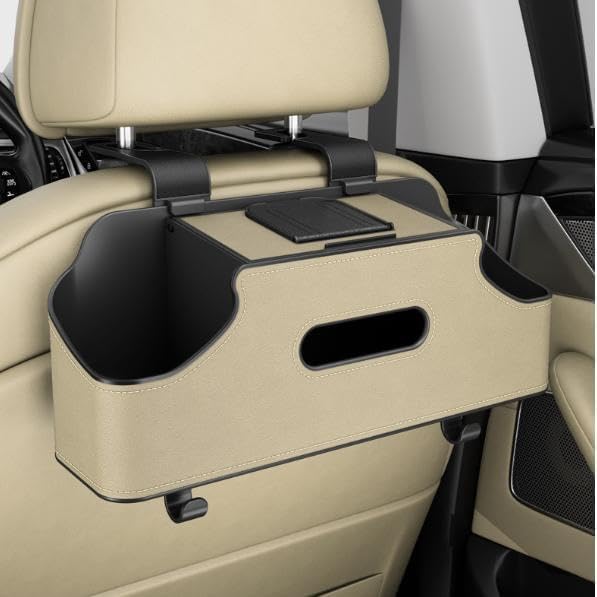 3-In-1 Car Backseat Organizer, 2026 New Multifunctional Car Seat Back Storage Box with Hooks and Phone Holder, Car Cup Holder Organizer for Hold Phone, Snacks, Drinks, Handbag (Orange)