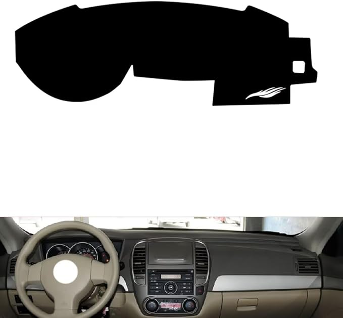 leather dashboard cover Compatible with Nissan Classic sylphy 2006-2019，dash cover（black）