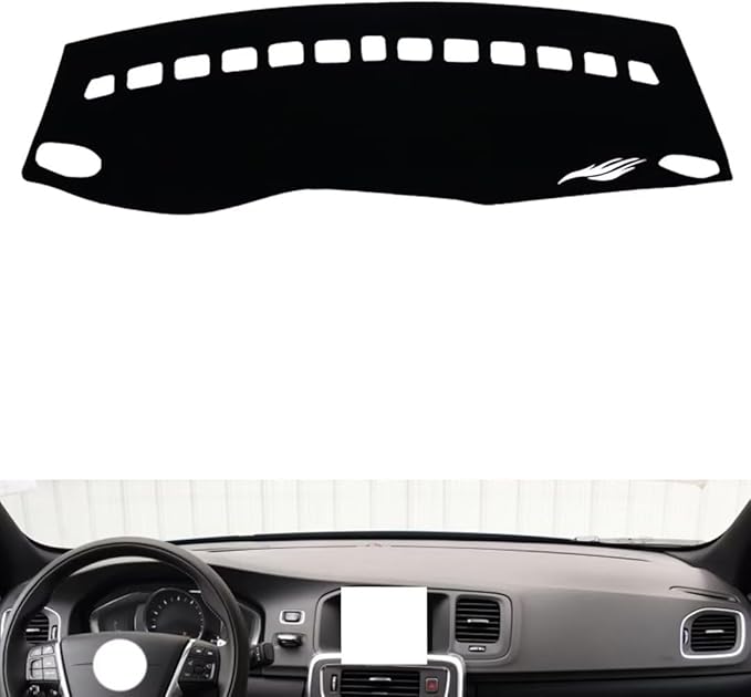 leather dashboard cover Compatible with Volvo S60 2011-2019，dash cover（black）