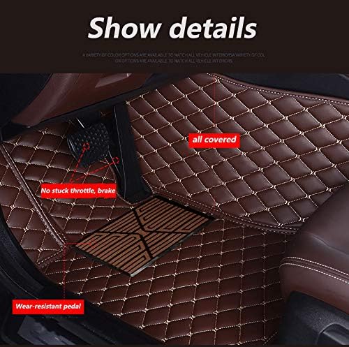 Custom Waterproof Leather Car Floor Mats Fit for Most Car SUV Truck & Sportscar All Weather Protection Vehicles (Black+White)