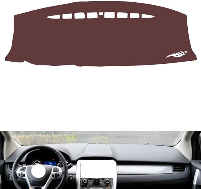 Leather Dashboard Cover Compatible with Ford Edge (no Speakers 2011-2012，Dash Cover, Non-Slip Dash Cover, Dash mat Dashboard Cover, Interior Dash Covers