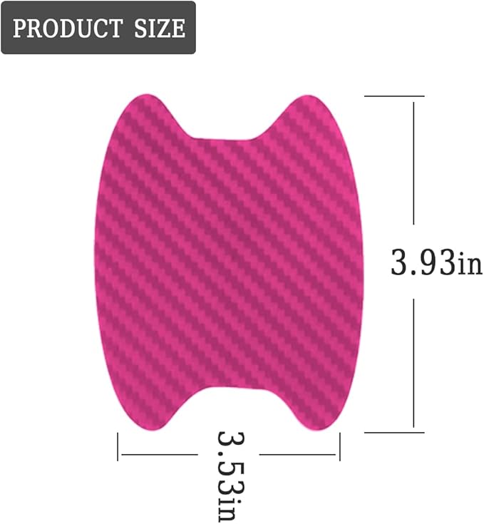 4PCS Door Handle Protector Sticker, Universal Carbon Fiber Anti-Scratches Auto Door Handle Protective Film, Side Paint Cover Guard Stickers Fit for Most Handles (Pink/4PCS)