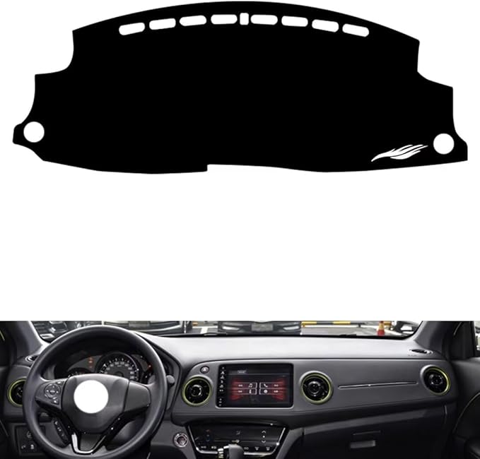 leather dashboard cover Compatible with HONDA XRV 2015-2022，dash cover（black）