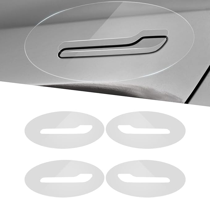 4 PCS Car Door Handle Sticker, Waterproof Protective Films, Vehicle Handle Decoration, Anti Scratch Self-Adhesive Handle Cover, Auto Repair Parts, Compatible with Tesla Model 3/Y (Transparent)