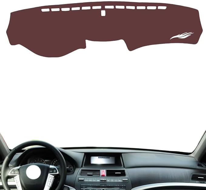 Leather Dashboard Cover Compatible with Honda crosstour 2011-2012,Dash Board Cover mat Anti-Slip Sun-Proof and dust-Proof(Brown)