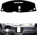 Leather Dashboard Cover Compatible with Volvo XC60 (No HUD) 2018-2026，Dash Cover（Black）