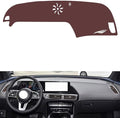 Leather Dashboard Cover Compatible with Mercedes EQC（NO HUD）,Dash Board Cover mat Anti-Slip Sun-Proof and dust-Proof(Brown)