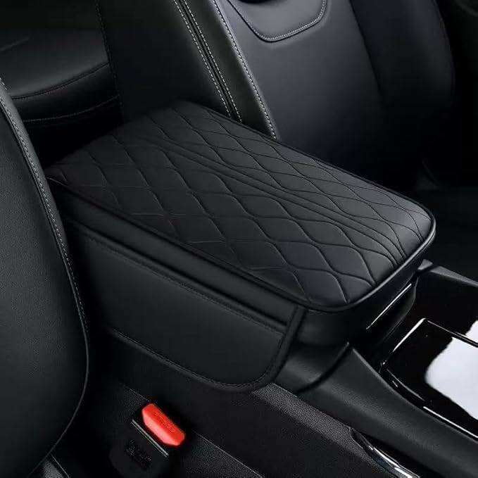 1 Pack Car Center Console Cover Custom Fit for Lincoln Corsair 2020-2025, Leather Memory Foam Armrest Cushion Protector, Anti-Scratch Durable Armrest Pad,Black