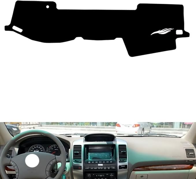 leather dashboard cover Compatible with Toyota Prado (4000) 2004-2006，dash cover（black）